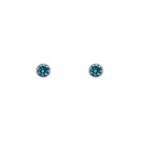 Platinové bezel náušnice s modrými diamantmi Itzel