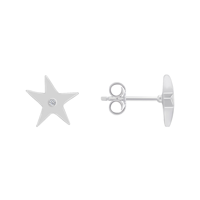 Striebroné náušnice v tvare hvezdy 71834
