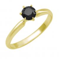 Zlatý zasnubný prsteň s čiernym diamantom Londie