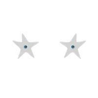 Striebroné hviezdy s modrými diamantmi Midge