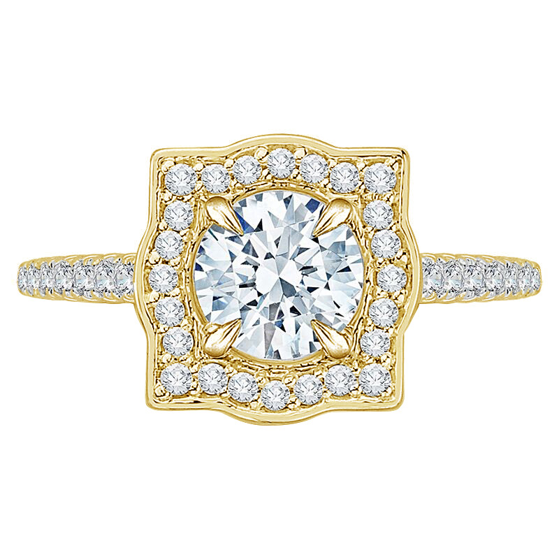 Zlatý zásnubný prsteň s diamantmi 74254