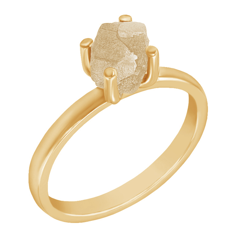 Zlatý prsteň so žlutým surovým diamantom 74344