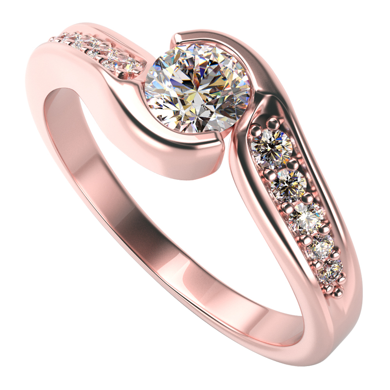 Zásnubný prsteň z ružového zlata 75734