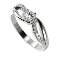 Zásnubný prsteň so syntetickými diamantmi Mirela