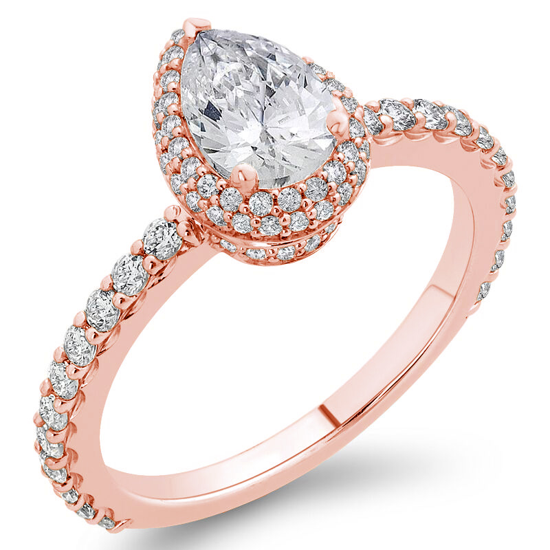 Zásnubný diamantový prsteň z ružového zlata 75814