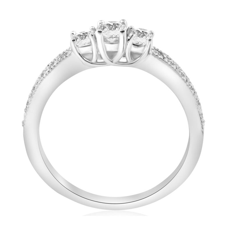 Zásnubný prsteň s diamantmi z bieleho zlata 75934