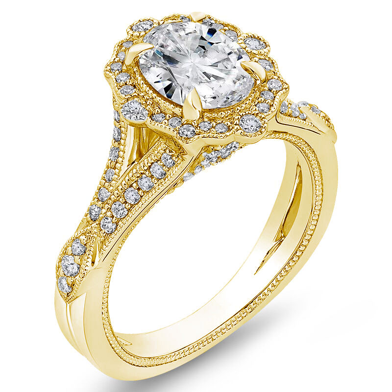 Zlatý diamantový prsteň pre zásnuby 75954