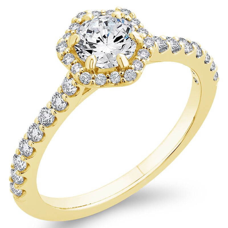 Zlatý diamantový prsteň pre zásnuby 75984