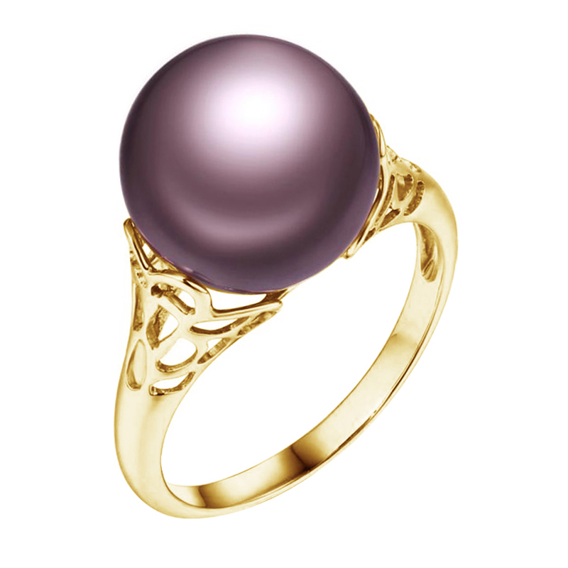 Zlatý prsteň s farebnou perlou 76324