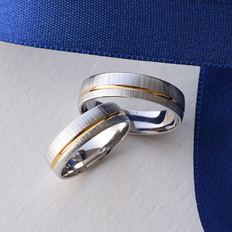 Zlaté snubné prstene z kombinovaného zlata 77714