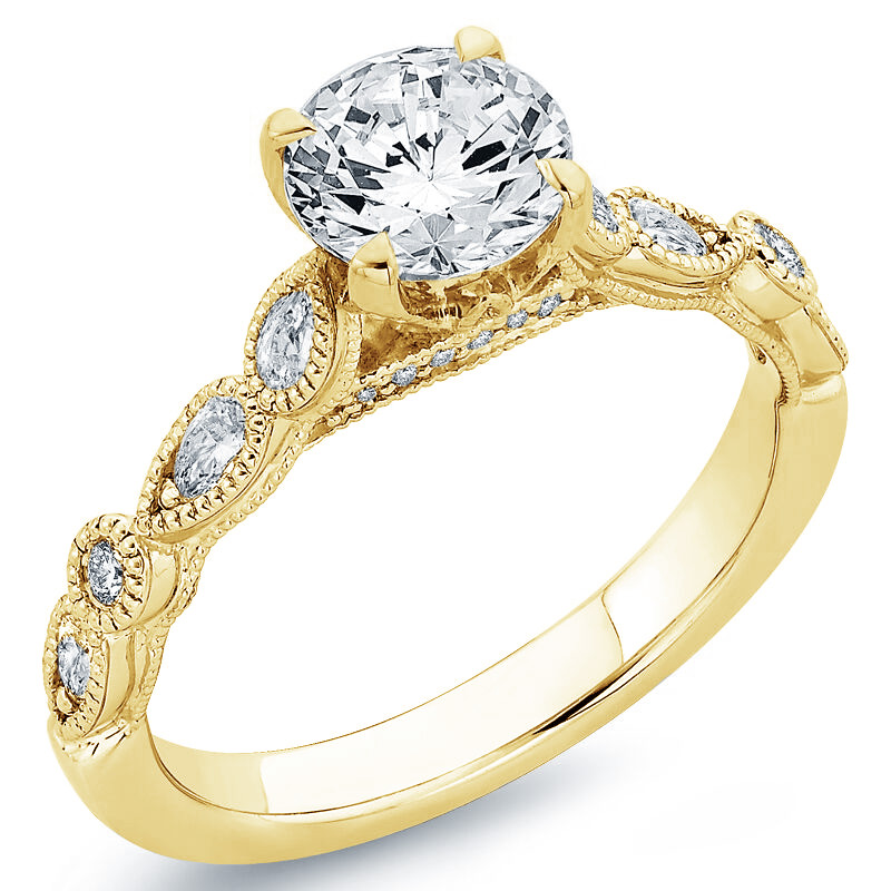 Zlatý diamantový prsteň pre zásnuby 79364