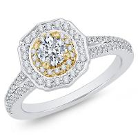 Extravagantný halo zásnubný prsteň so syntetickými diamantmi Lou