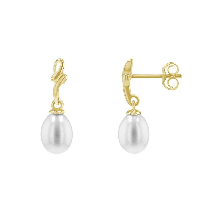 Elegantné náušnice s perla zo zlata 79834