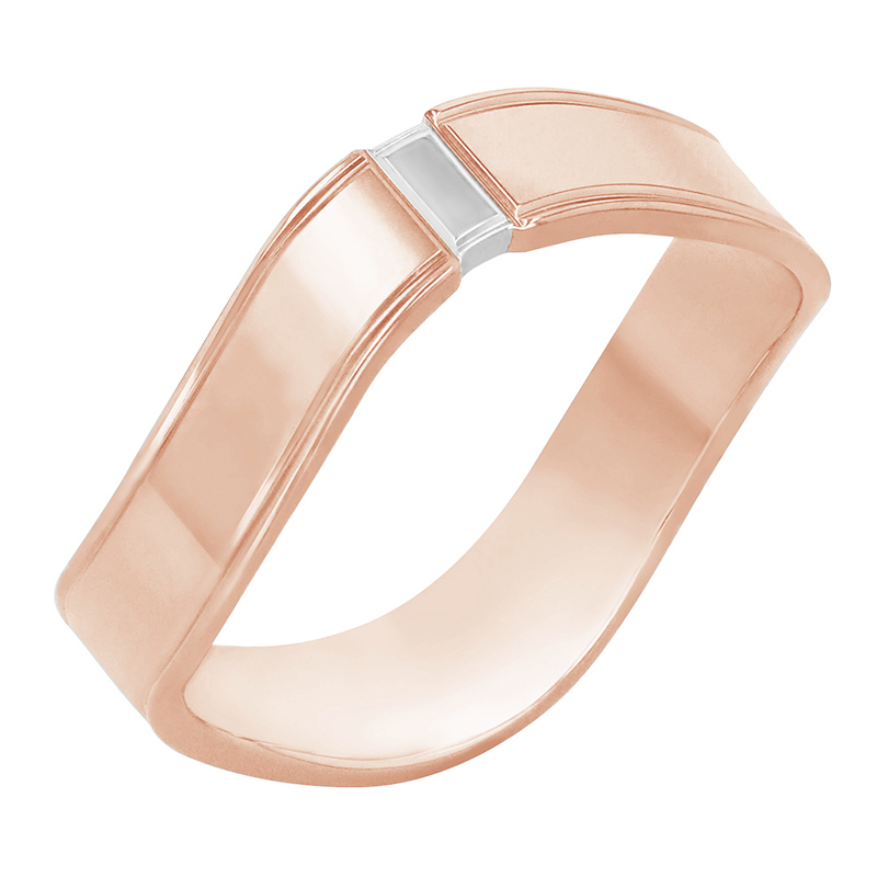Pánský snubný prsteň z ružového zlata 80154