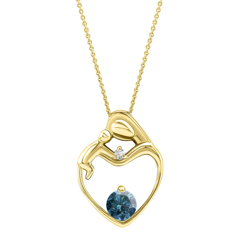 Zlatý prívesok s modrým diamantom