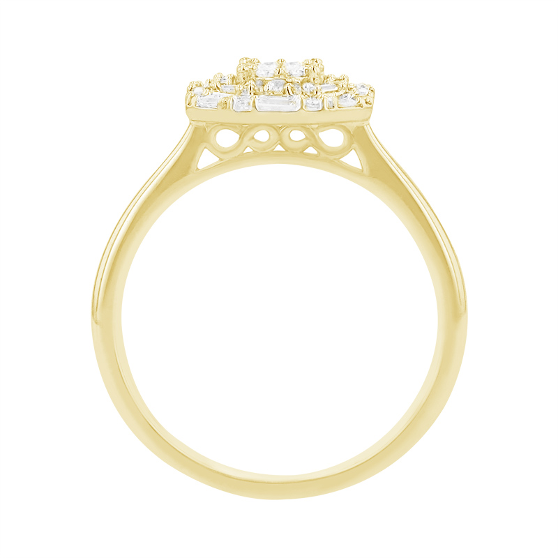 Luxusný halo prsteň plný diamantov z zlata 84274