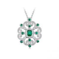 Náhrdelník so smaragdmi a diamantmi Sadirei