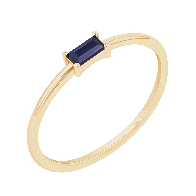 Zafírový prsteň v minimalistickom dizajne zo žltého zlata 89974