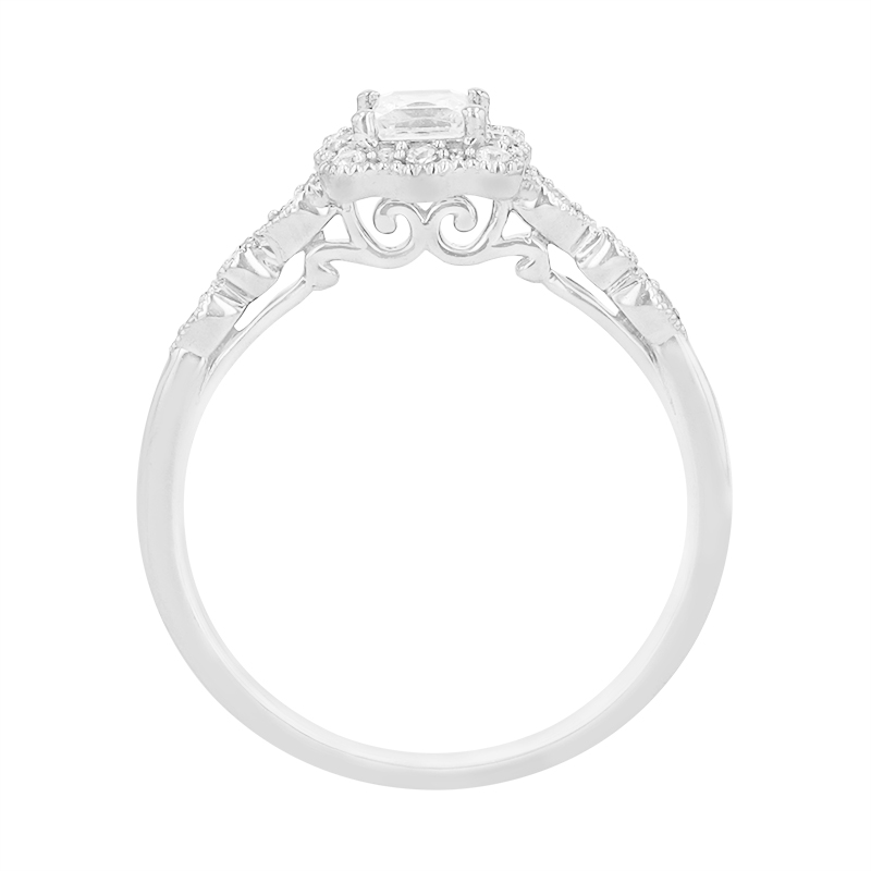 prsteň s trblietavými diamantmi z bieleho zlata 91544