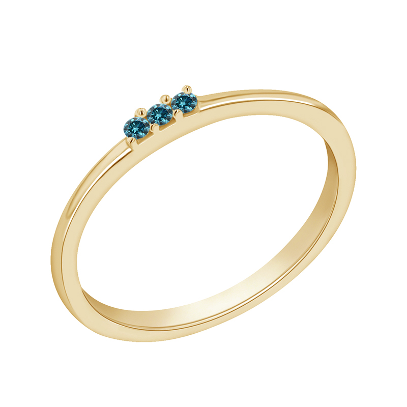 Prsteň s modrými diamantmi 91884