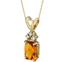 Zlatý náhrdelník s citrínom a diamantmi Tall