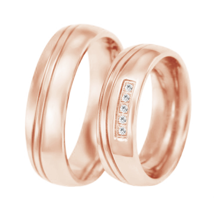 Zlaté svadobné prstene s diamantmi Rela 96274