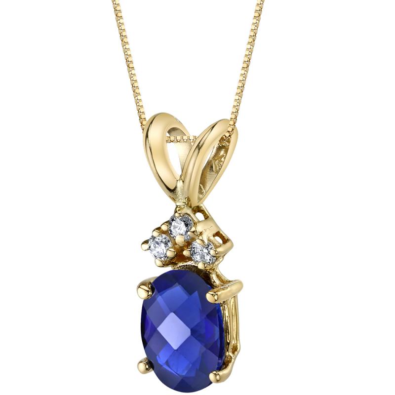Zlatý náhrdelník so zafírom a diamantmi