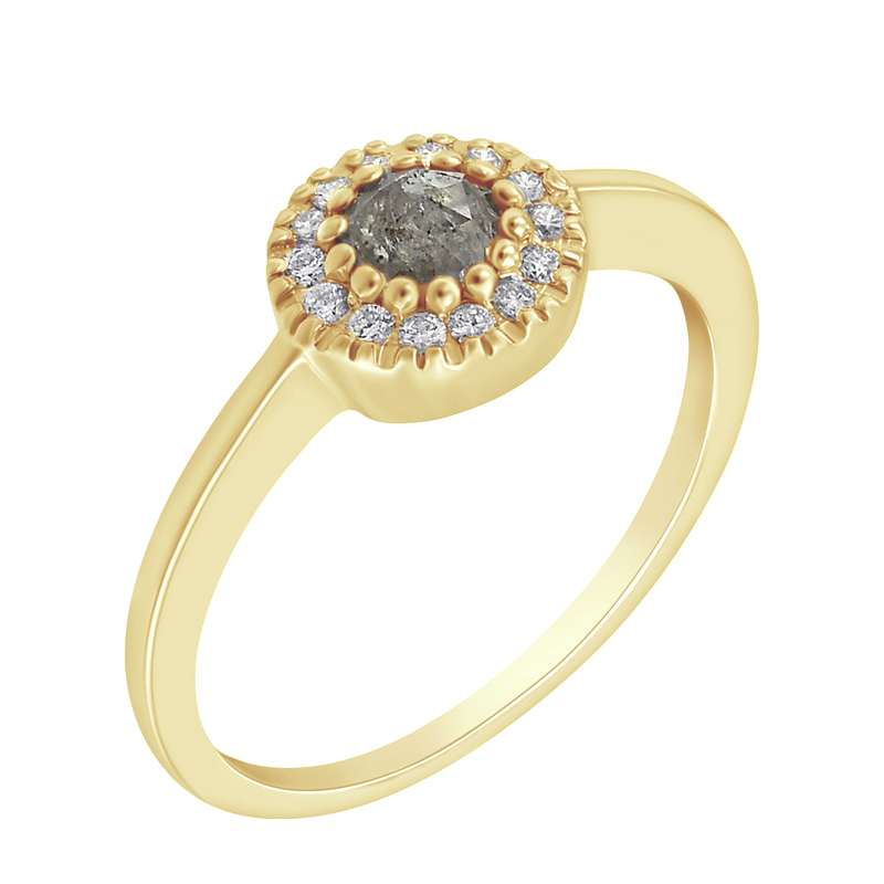 Zásnubný prsteň zo zlata so salt and pepper diamantom Keela 97504
