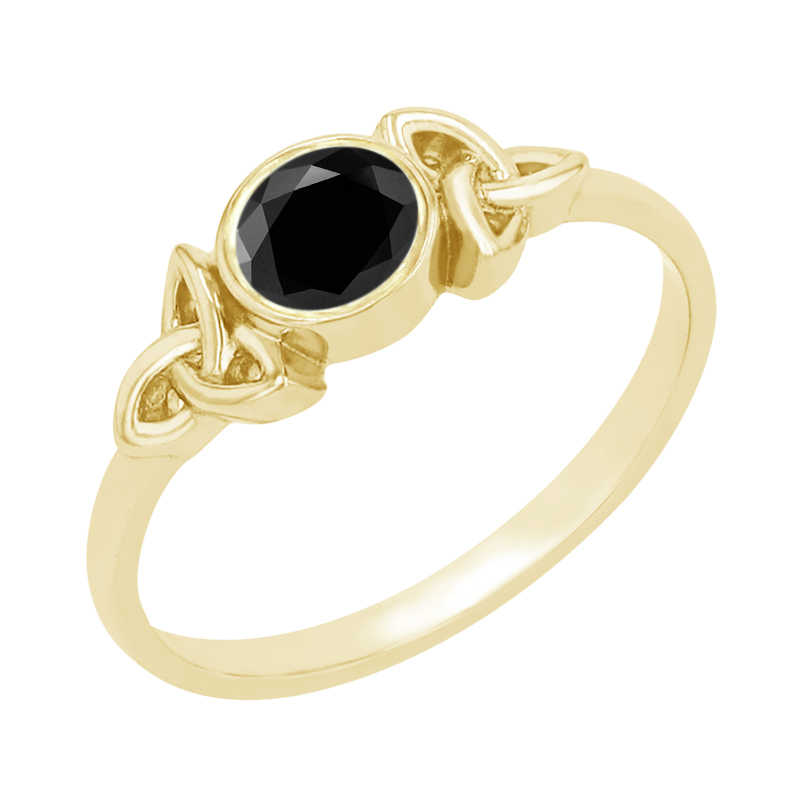 Prepletený zlatý prsteň s čiernym diamantom Carson