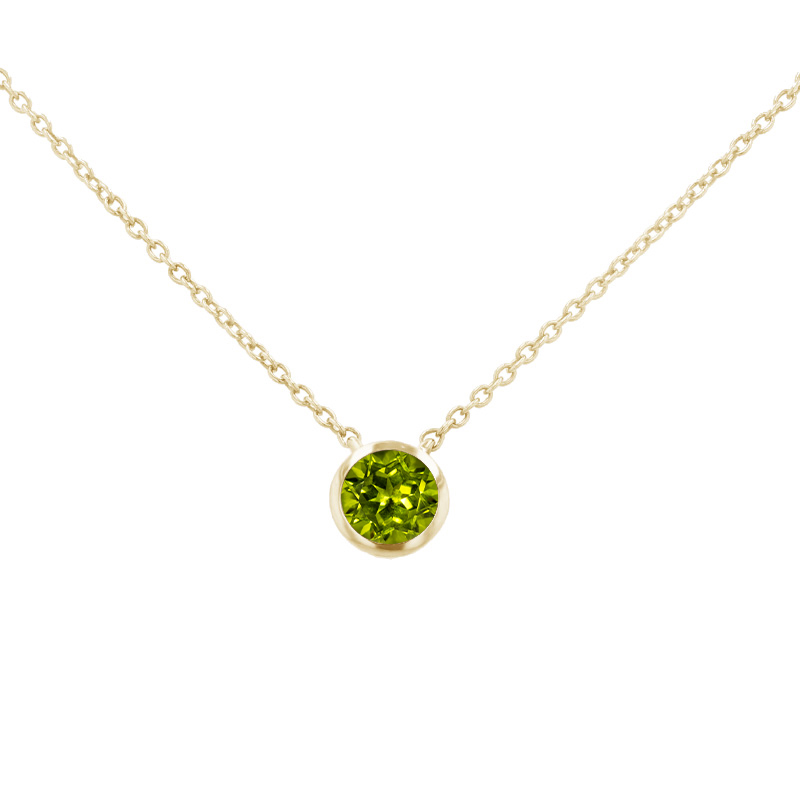 Zlatý náhrdelník s olivínom Dyanie