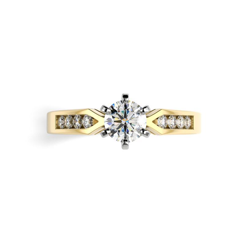 Zásnubný prsteň s moissanitom a diamantmi Kacie 100235