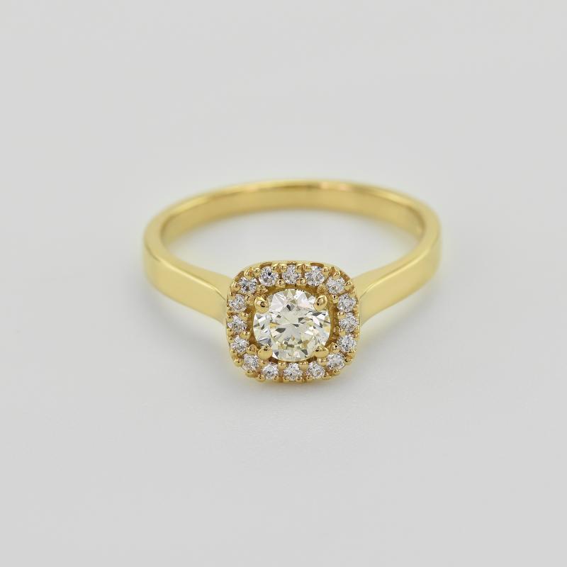 Zásnubný prsteň v halo štýle s moissanitom a lab-grown diamantmi Liare 100545