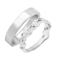 Dámsky prsteň s lab-grown diamantmi a pánsky plochý prsteň Kendra