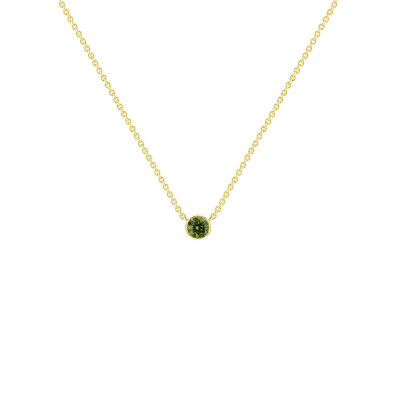 Strieborný minimalistický náhrdelník so zeleným diamantom Vieny 103675
