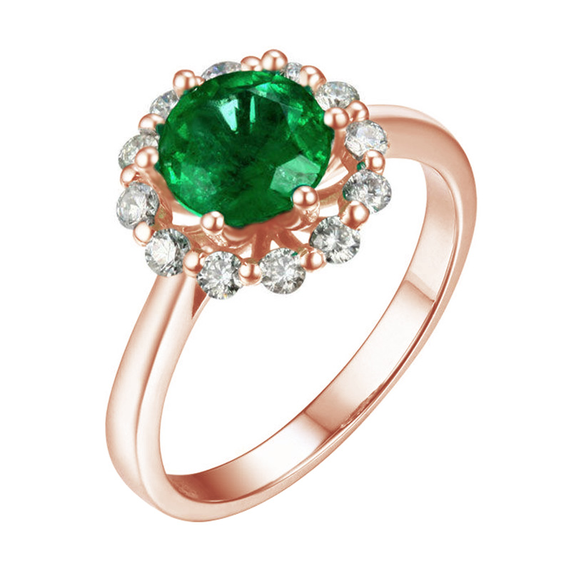 Smaragd v diamantovom prsteni Voltaire 104395
