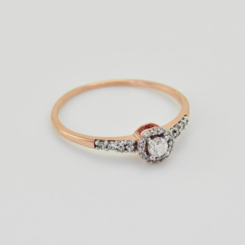 Strieborný halo prsteň s lab-grown diamantmi Ranveer 104515