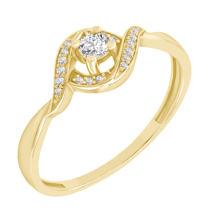 Strieborný prsteň s lab-grown diamantmi Krell 104595