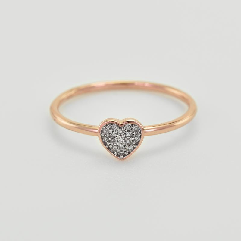 Strieborný prsteň v tvare srdca plný lab-grown diamantov Amba 104645