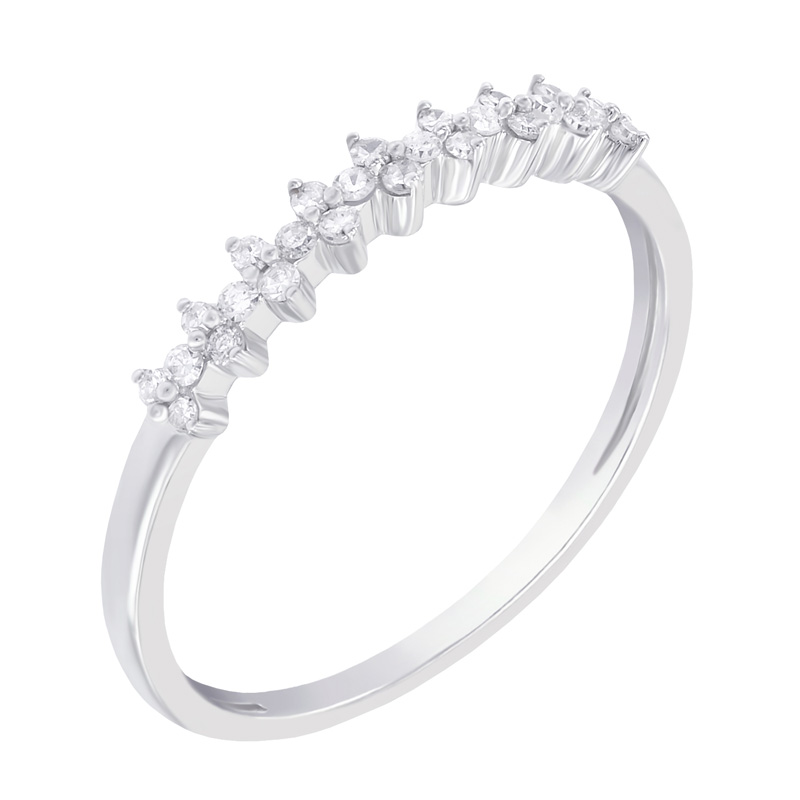 Strieborný eternity prsteň s lab-grown diamantmi Tetty
