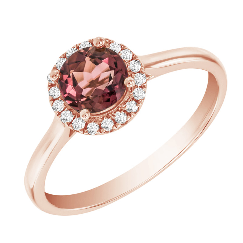 Zásnubný zlatý prsteň s turmalínom a diamantmi Madison 104815