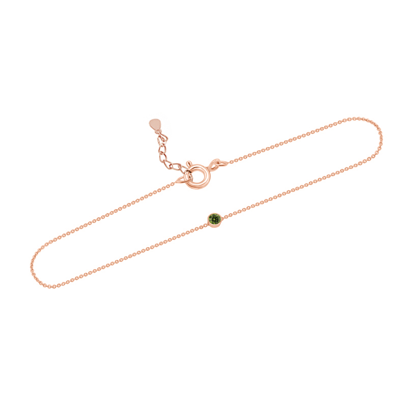 Strieborný minimalistický náramok so zeleným diamantom Lepio 104965
