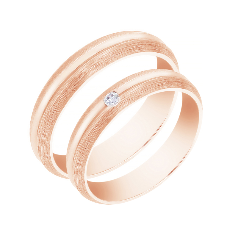 Zlaté svadobné prstene s diamantom Luri 105555