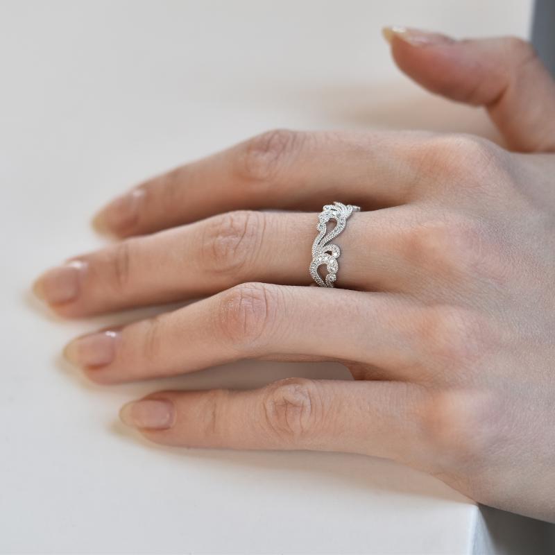 Vintage eternity prsteň s lab-grown diamantmi a pánsky plochý prsteň Couch 105915