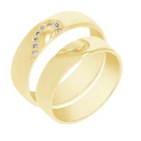 Zlaté svadobné prstene s diamantmi Faye
