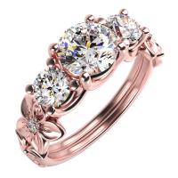 Kvetinový zásnubný prsteň s diamantmi Alise