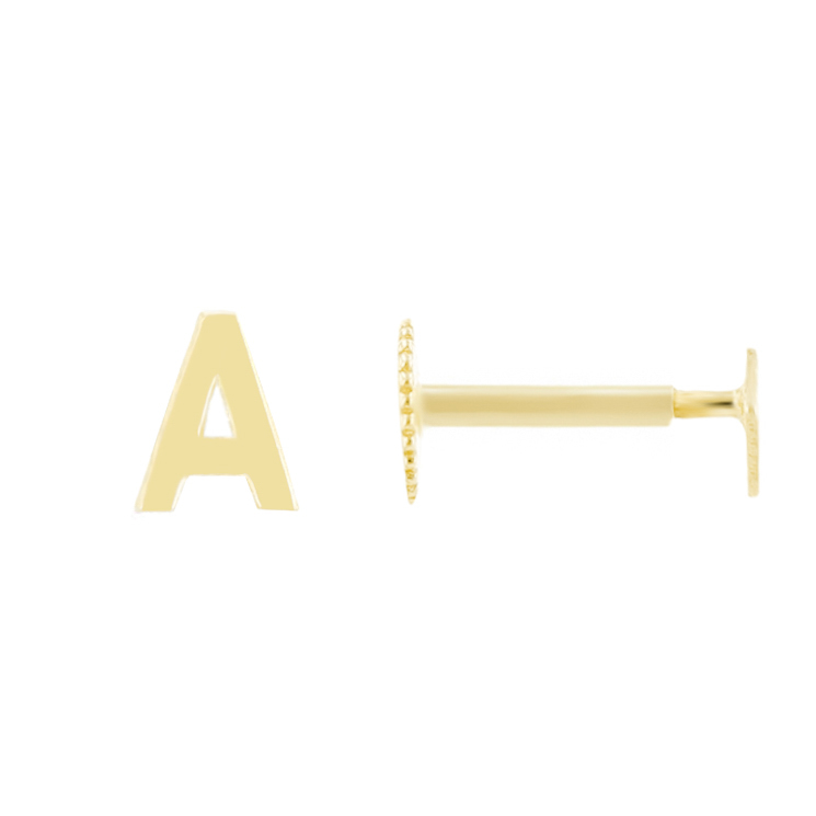 Zlatá náušnica s písmenom Alfabet 109075