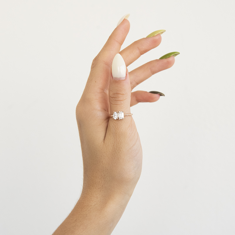 Zásnubný prsteň Toi et Moi s moissanitmi Zoey 110275