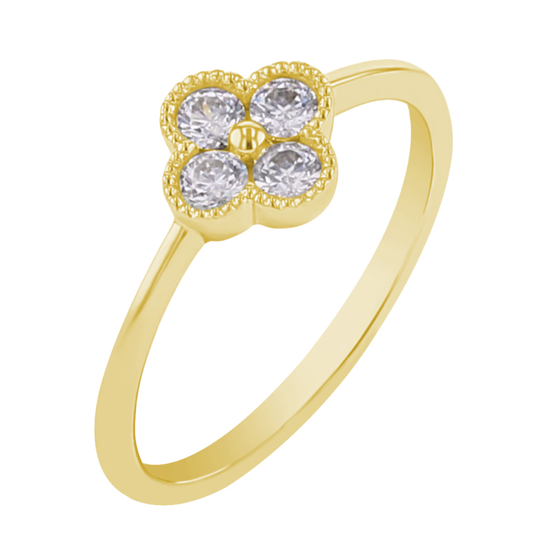 Prsteň s diamantmi v tvare kvetu Shawn 110475