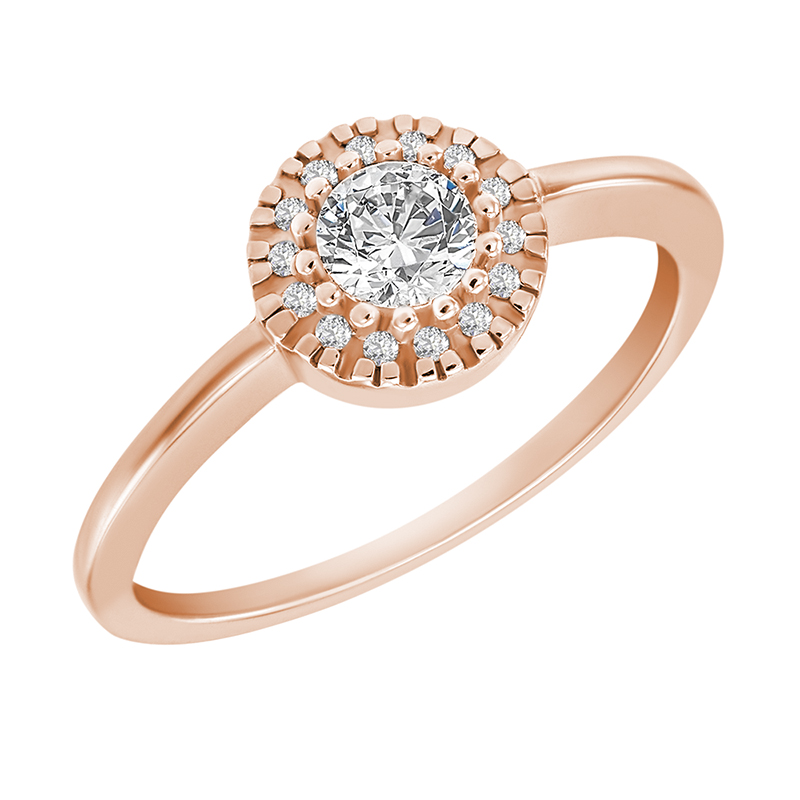 Zlatý zásnubný prsteň s diamantmi 11155