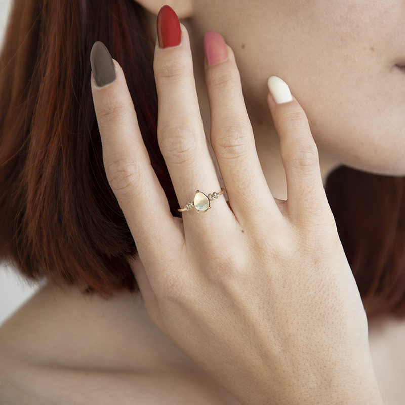Opálový prsteň s diamantmi Arielle 112585